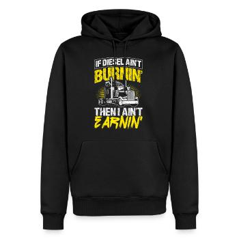 Si le diesel ne brûle pas, je ne gagne rien Truc - Sweat à capuche Premium bio Homme - noir - Devant - Nico (187cm)