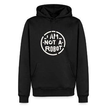 I Am Not A Robot 2 - Männer Premium Bio Hoodie - Schwarz - Vorne - Nico (187cm)