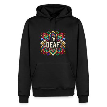 I'm Deaf 43 - Männer Premium Bio Hoodie - Schwarz - Vorne - Nico (187cm)