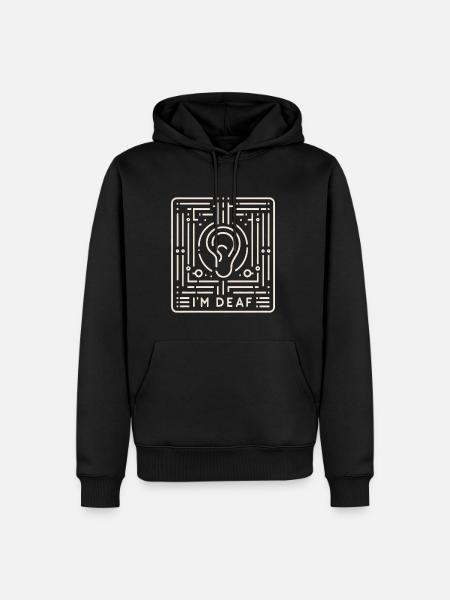 I'm Deaf 40 - Men’s Premium Organic Hoodie - black