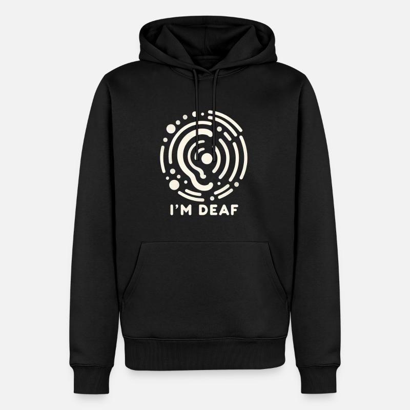 I'm Deaf 48 - Männer Premium Bio Hoodie - Schwarz