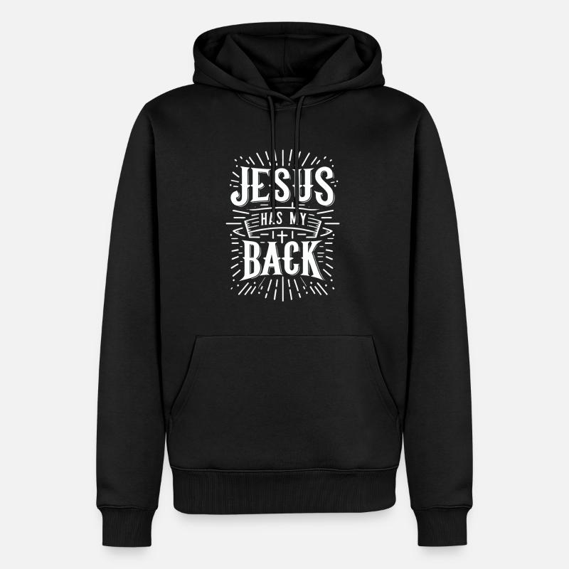 Jesus Has My Back 31 - Männer Premium Bio Hoodie - Schwarz