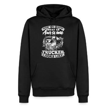Jetzt weißt du, wie ein toller Trucker aussieht Tr - Männer Premium Bio Hoodie - Schwarz - Vorne - Nico (187cm)