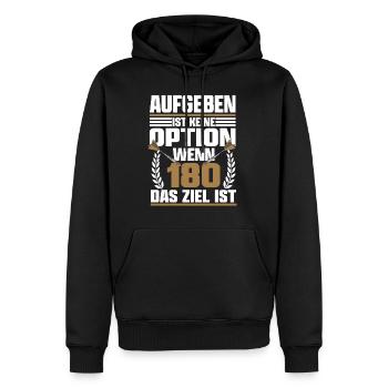 Giving up is not an option when 180 is the goal - Men’s Premium Organic Hoodie - black - Front - Nico (187cm)