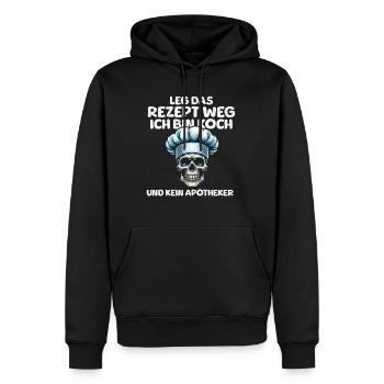 Rangez la recette Je suis cuisinier et non pharmacien - Sweat à capuche Premium bio Homme - noir - Devant - Nico (187cm)
