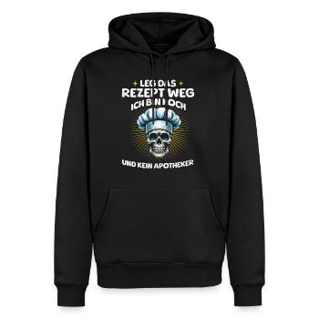 Rangez la recette Je suis cuisinier et non pharmacien - Sweat à capuche Premium bio Homme - noir - Devant - Nico (187cm)