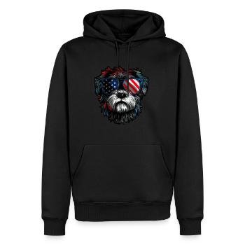 Shih Tzu with American Sunglasses - Men’s Premium Organic Hoodie - black - Front - Nico (187cm)