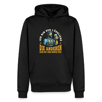 Je suis l’enterrement de vie de garçon laid, les autres juste pour le - Sweat à capuche Premium bio Homme - noir - Devant - Nico (187cm)