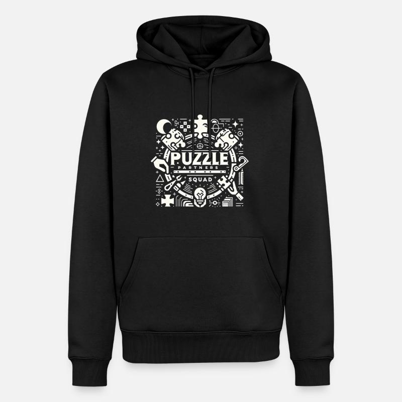 Puzzle Partners Escouade 3 - Sweat à capuche Premium bio Homme - noir