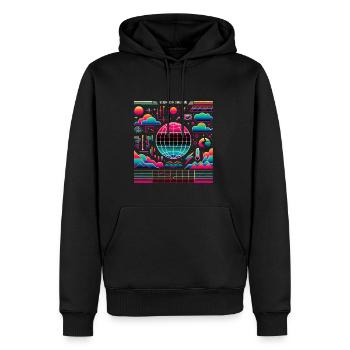 La science en dialogue 2 - Sweat à capuche Premium bio Homme - noir - Devant - Nico (187cm)