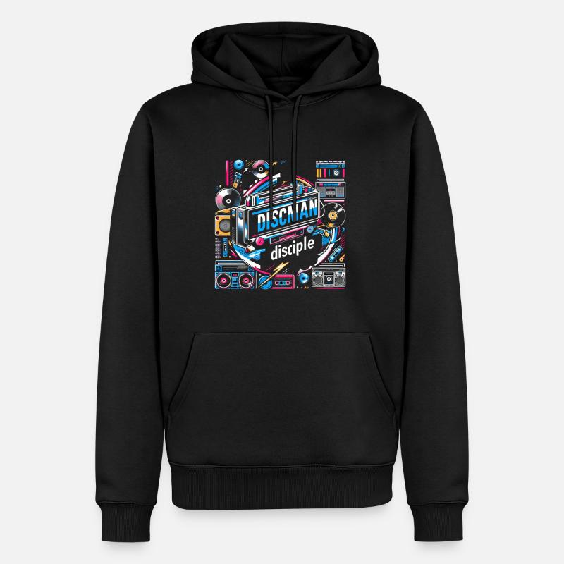 Discman Disciple - Männer Premium Bio Hoodie - Schwarz