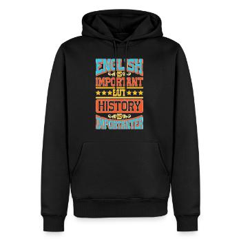 English Is Important But History Is Importanter 8 - Männer Premium Bio Hoodie - Schwarz - Vorne - Nico (187cm)