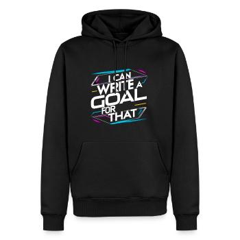 Je peux écrire un objectif pour ce 15 - Sweat à capuche Premium bio Homme - noir - Devant - Nico (187cm)