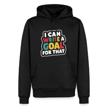 Je peux écrire un but pour ce 9 - Sweat à capuche Premium bio Homme - noir - Devant - Nico (187cm)