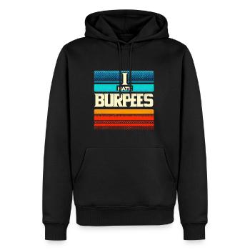 I Hate Burpees 5 - Men’s Premium Organic Hoodie - black - Front - Nico (187cm)