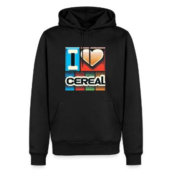 I Love Cereal 11 - Männer Premium Bio Hoodie - Schwarz - Vorne - Nico (187cm)