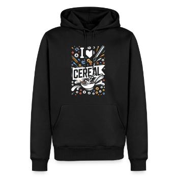I Love Cereal 14 - Männer Premium Bio Hoodie - Schwarz - Vorne - Nico (187cm)