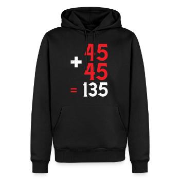 45 + 45 = 135 28 - Men’s Premium Organic Hoodie - black - Front - Nico (187cm)
