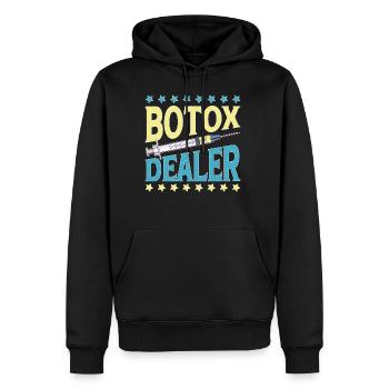 Revendeur de Botox 11 - Sweat à capuche Premium bio Homme - noir - Devant - Nico (187cm)