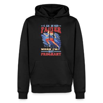 I Am Much Faster When I'm Not Pregnant 25 - Men’s Premium Organic Hoodie - black - Front - Nico (187cm)