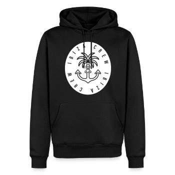Ibiza Crew Anker Palme Herz - Männer Premium Bio Hoodie - Schwarz - Vorne - Nico (187cm)