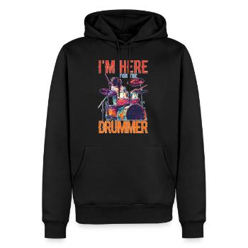 I'm Here For The Drummer 16 - Männer Premium Bio Hoodie - Schwarz - Vorne - Nico (187cm)
