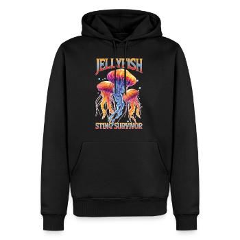 Survivant de la piqûre de méduse 20 - Sweat à capuche Premium bio Homme - noir - Devant - Nico (187cm)