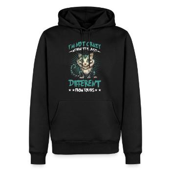 Je ne suis pas fou, ma réalité est juste différente 29 - Sweat à capuche Premium bio Homme - noir - Devant - Nico (187cm)