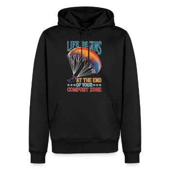 Life Begins At The End Of Your Comfort Zone 21 - Männer Premium Bio Hoodie - Schwarz - Vorne - Nico (187cm)