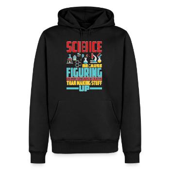 Figuring Thing Out Is Better Than Making Stuff Up5 - Men’s Premium Organic Hoodie - black - Front - Nico (187cm)