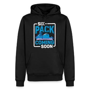 Six Pack Coming Soon 92 - Men’s Premium Organic Hoodie - black - Front - Nico (187cm)