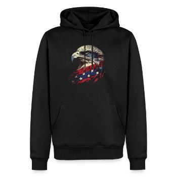 American Flag Freedom Eagle USA Pride 5 - Männer Premium Bio Hoodie - Schwarz - Vorne - Nico (187cm)