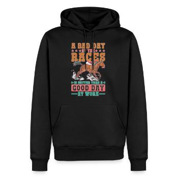 A Bad Day At Races Is Better Than A Day At Work 1 - Men’s Premium Organic Hoodie - black - Front - Nico (187cm)