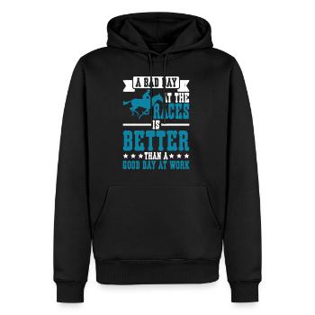 A Bad Day At Races Is Better Than A Day At Work 2 - Men’s Premium Organic Hoodie - black - Front - Nico (187cm)
