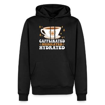 Caffeinated Medicated Hydrated 3 - Männer Premium Bio Hoodie - Schwarz - Vorne - Nico (187cm)