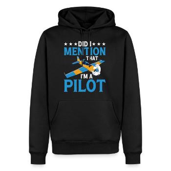 Ai-je mentionné que je suis un pilote 2 - Sweat à capuche Premium bio Homme - noir - Devant - Nico (187cm)
