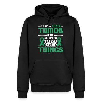 I Had A Brain Tumor I'm Allowed To Do Weird Thing3 - Men’s Premium Organic Hoodie - black - Front - Nico (187cm)