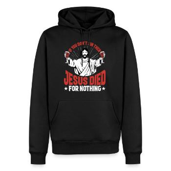 Si vous ne péchez pas, alors Jésus est mort pour rien 2 - Sweat à capuche Premium bio Homme - noir - Devant - Nico (187cm)