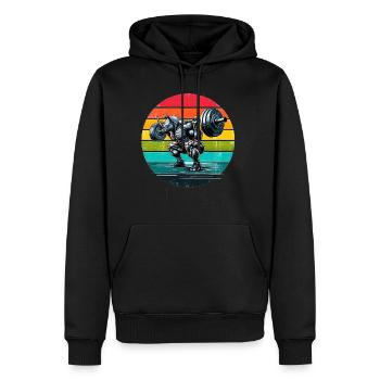 Strong Rhino Weightlifter Squat Gym Workout - Sweat à capuche Premium bio Homme - noir - Devant - Nico (187cm)