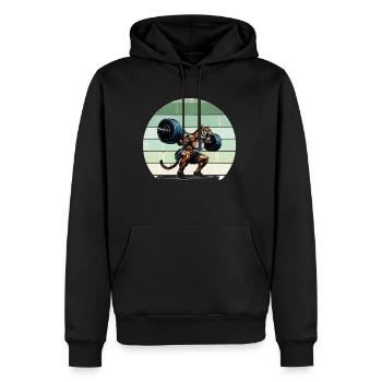 Strong Tiger Weightlifter Squat Gym Workout - Sweat à capuche Premium bio Homme - noir - Devant - Nico (187cm)