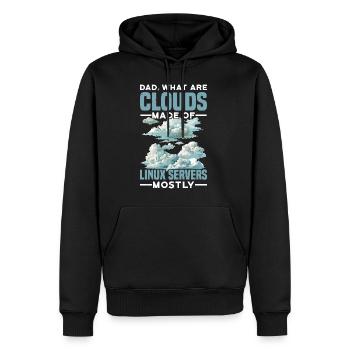 What Are Clouds Made Of, Linux Servers Mostly 31 - Männer Premium Bio Hoodie - Schwarz - Vorne - Nico (187cm)