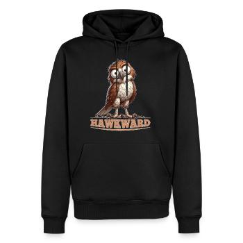 Hawkward - Männer Premium Bio Hoodie - Schwarz - Vorne - Nico (187cm)