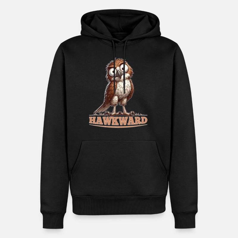 Hawkward - Männer Premium Bio Hoodie - Schwarz