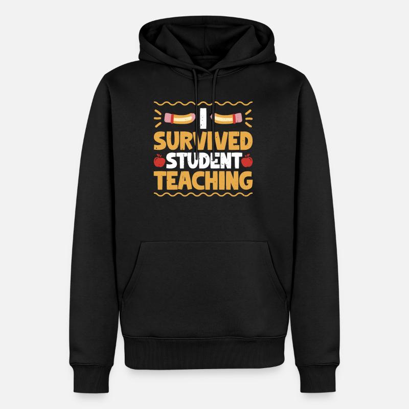 I Survived Student Teaching 7 - Männer Premium Bio Hoodie - Schwarz