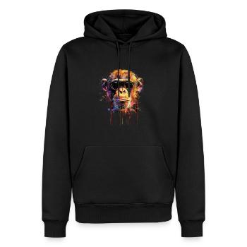 Cool Sunglasses Monkey Covered In Rainbow Paint - Männer Premium Bio Hoodie - Schwarz - Vorne - Nico (187cm)