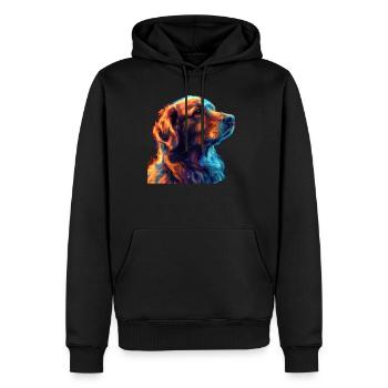 Red and Blue Golden Retriever Fierce - Männer Premium Bio Hoodie - Schwarz - Vorne - Nico (187cm)