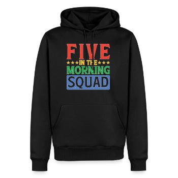 Five In The Morning Squad 7 - Männer Premium Bio Hoodie - Schwarz - Vorne - Nico (187cm)