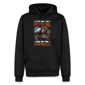 Si vous n’aimez pas ma conduite, restez à l’écart du trottoir 13 - Sweat à capuche Premium bio Homme - noir - Devant - Nico (187cm)