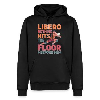 Libéro, rien ne touche le sol avant moi 5 - Sweat à capuche Premium bio Homme - noir - Devant - Nico (187cm)
