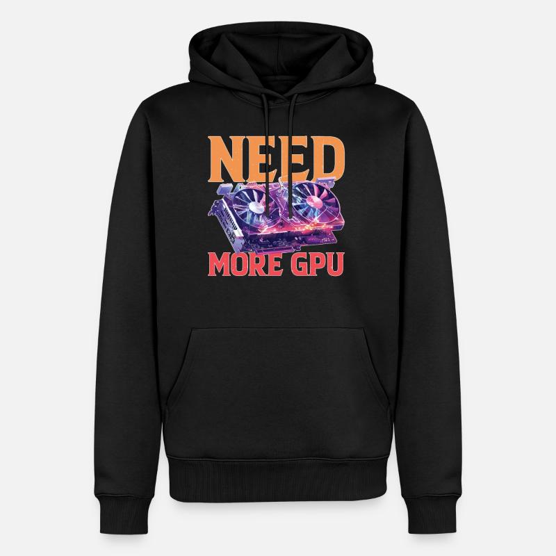 Need More Gpu 9 - Männer Premium Bio Hoodie - Schwarz